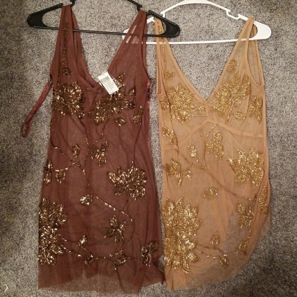 Wet Seal Tops - Beaded sheer tank top bundle